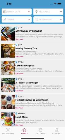DinnerBooking mobile app
